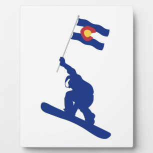 Colorado Snowboard Flag Plaque