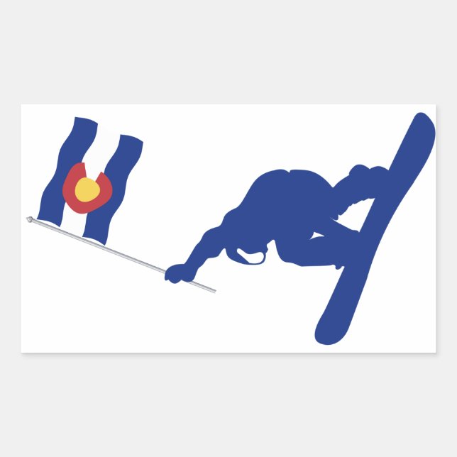 Colorado Snowboard Flag Rectangular Sticker (Front)