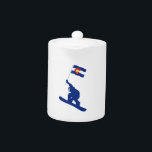 Colorado Snowboard Flag Teapot<br><div class="desc">The boarding in Colorado is as endless as it is epic. Unlimited terrain,  magic powder,  and stoke till the cows come home. Fly the Colorado flag high - board Colorado!</div>
