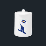 Colorado Snowboard Flag Teapot<br><div class="desc">The boarding in Colorado is as endless as it is epic. Unlimited terrain,  magic powder,  and stoke till the cows come home. Fly the Colorado flag high - board Colorado!</div>