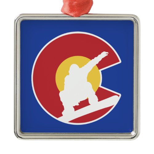 Colorado Snowboard Metal Ornament