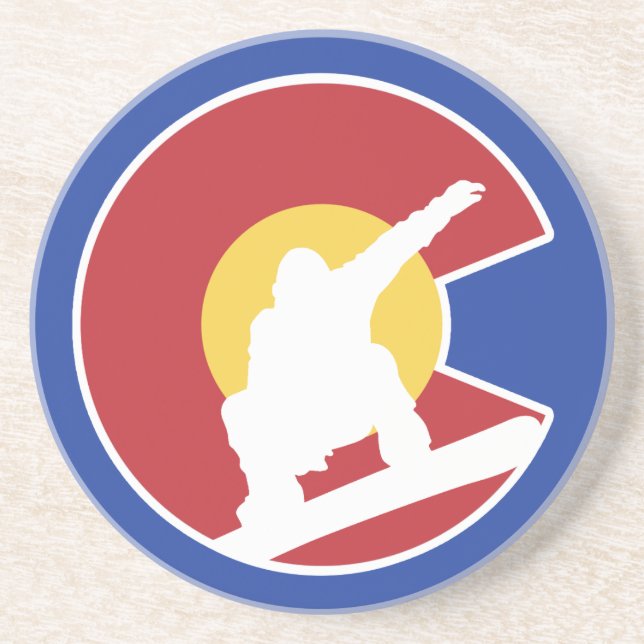 Colorado Snowboard Sandstone Coaster (Front)