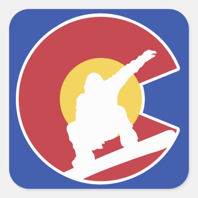 Colorado Snowboard Square Sticker (Front)