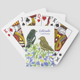Colorado Souvenir Lark Bunting Birds Columbine Poker Cards