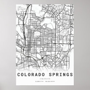 Colorado Springs City Map Poster