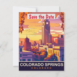 Colorado Springs Clock Tower wedding Invitation