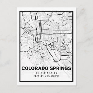 Colorado Springs CO Carolina USA Travel City Map Postcard