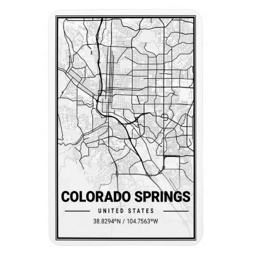 Colorado Springs CO USA City Travel City Map Magnet