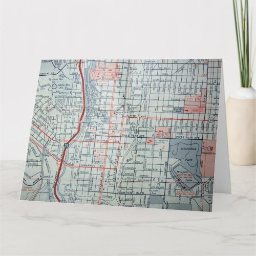 Colorado Springs CO Vintage Map Card