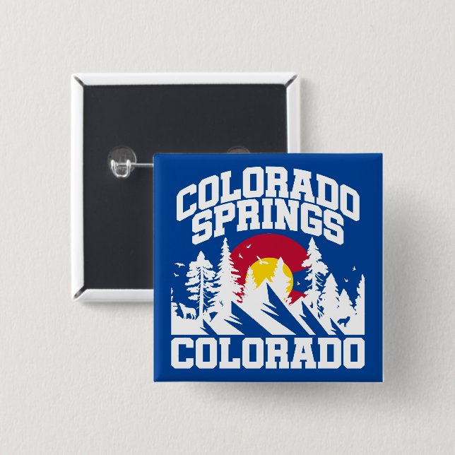 Colorado Springs,Colorado Button (Front & Back)