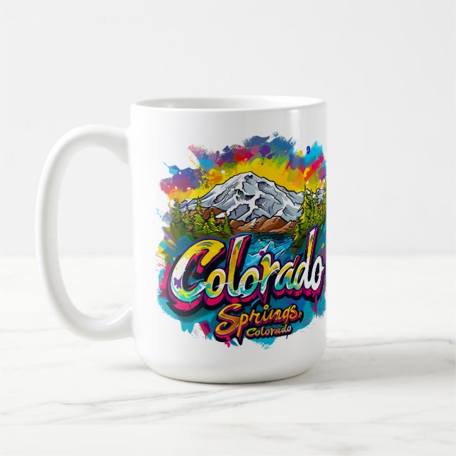 Colorado Springs, Colorado Pikes Peak Mountain Coffee Mug (Left)