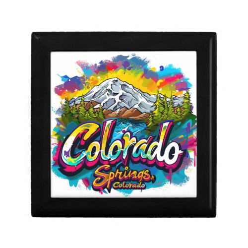 Colorado Springs Colorado Pikes Peak Mountain Gift Box