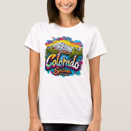 Colorado Springs Colorado Pikes Peak Mountain  T_Shirt