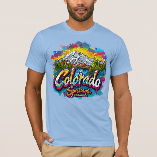 Colorado Springs Colorado Pikes Peak Mountain  T_Shirt