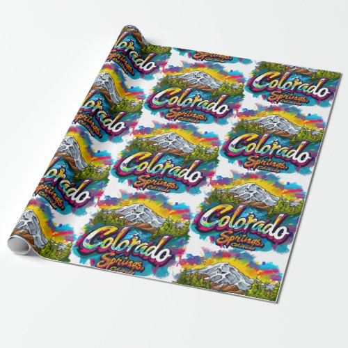 Colorado Springs Colorado Pikes Peak Mountain Wrapping Paper