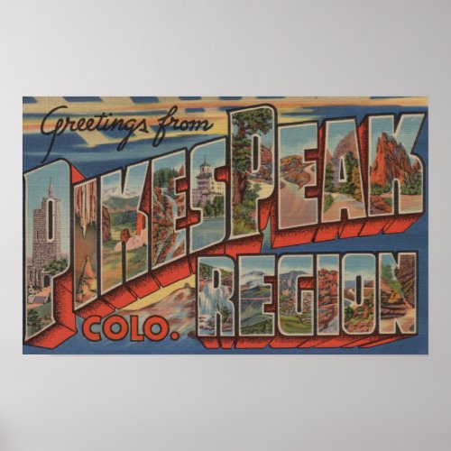 Colorado Springs Colorado _ Pikes Peak Poster