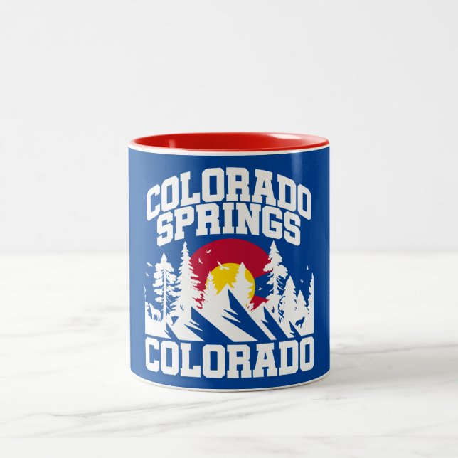 Colorado Springs,Colorado Two-Tone Coffee Mug (Center)