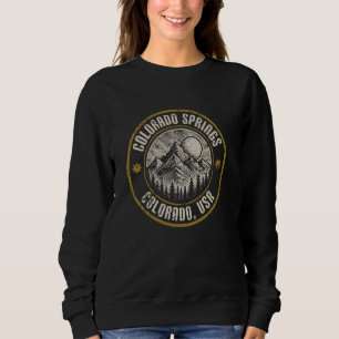 Colorado Springs Colorado USA Distressed Mountain  Sweatshirt