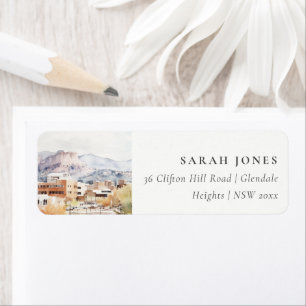 Colorado Springs, Colorado Watercolor Address Label