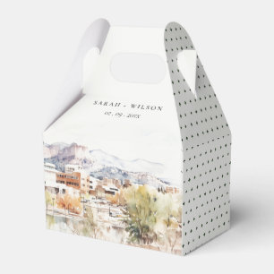 Colorado Springs, Colorado Watercolor Wedding Favor Boxes