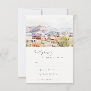 Colorado Springs, Colorado Watercolor Wedding RSVP Card