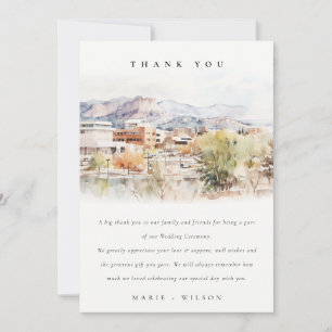 Colorado Springs, Colorado Watercolor Wedding Thank You Card