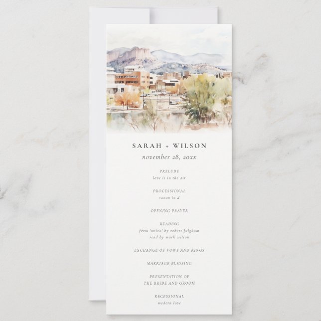 Colorado Springs, Colorado Wedding Program (Front)