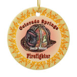 Colorado Springs Firefighter  Ceramic Ornament