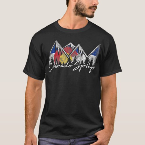 Colorado Springs Flag Mountains  Cool Souvenir T_Shirt