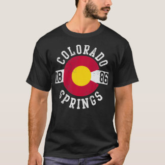 Colorado Springs Flag Retro Faded Home Love T-Shirt
