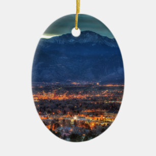 Colorado Springs Lights Ceramic Ornament