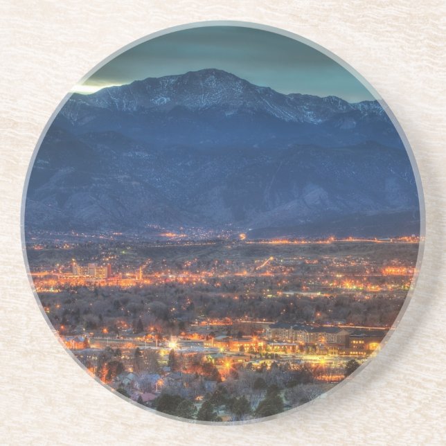 Colorado Springs Lights Drink Coaster (Front)