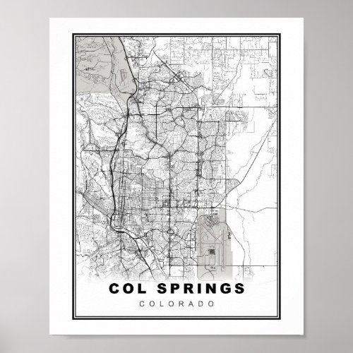 Colorado Springs Map Poster