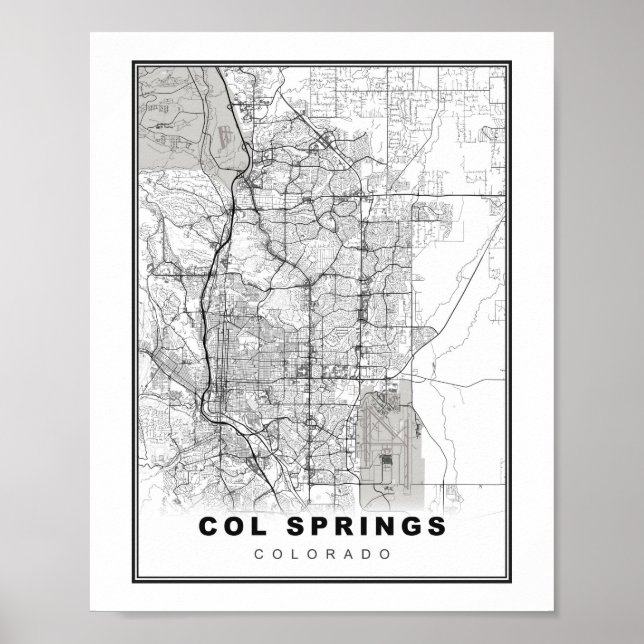 Colorado Springs Map Poster (Front)