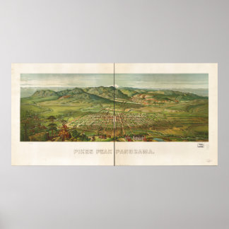 Colorado Springs Pike's Peak 1890 Panoramic Map Poster