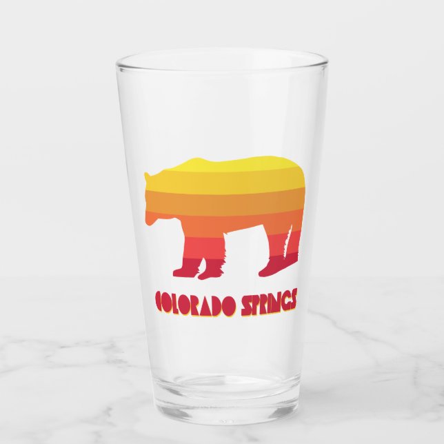 Colorado Springs Rainbow Bear Glass (Front)