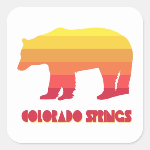 Colorado Springs Rainbow Bear Square Sticker