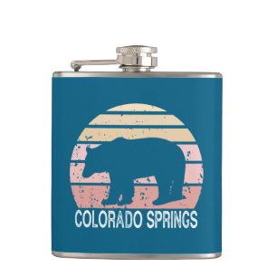Colorado Springs Retro Bear Flask