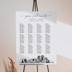 Colorado Springs Skyline Seating Chart 18x24  Foam Board