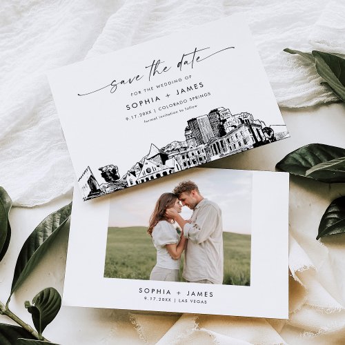 Colorado Springs Skyline Wedding Save the Date Invitation