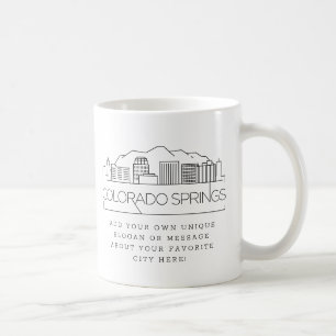 Colorado Springs Stylized Skyline Custom Slogan Coffee Mug