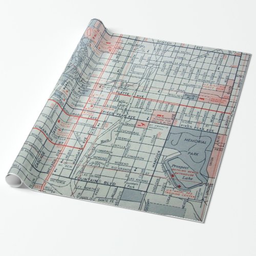 COLORADO SPRINGS Vintage Map Wrapping Paper