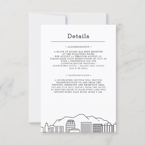 Colorado Springs Wedding  Guest Details Invitation