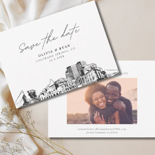 Colorado Springs Wedding Save the Date Modern Invitation