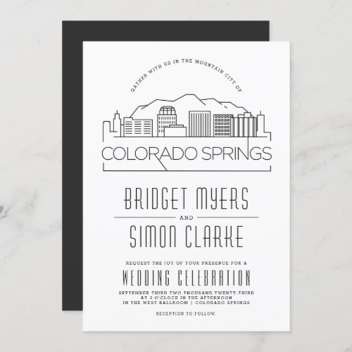 Colorado Springs Wedding  Skyline Invitation