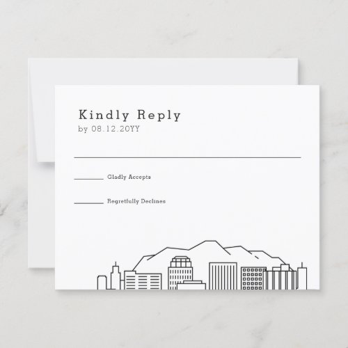 Colorado Springs Wedding  Stylized Skyline RSVP