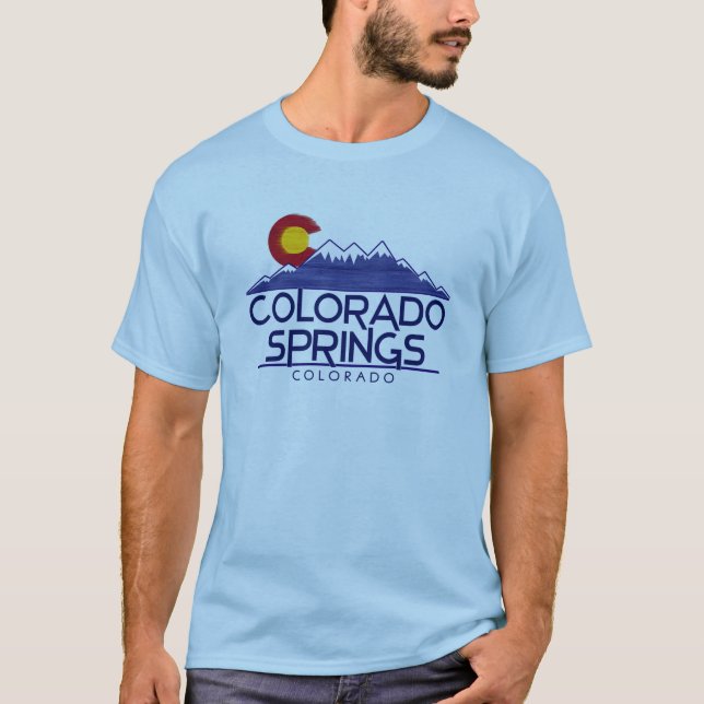 Colorado Springs wood mountains shirt (Front)