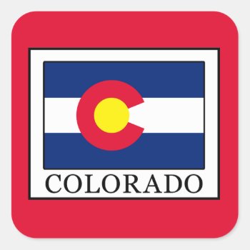 Colorado Square Sticker by KellyMagovern at Zazzle