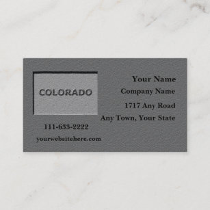 Colorado State Business card  carved stone look