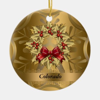 Colorado State Christmas Ornament by christmas_tshirts at Zazzle